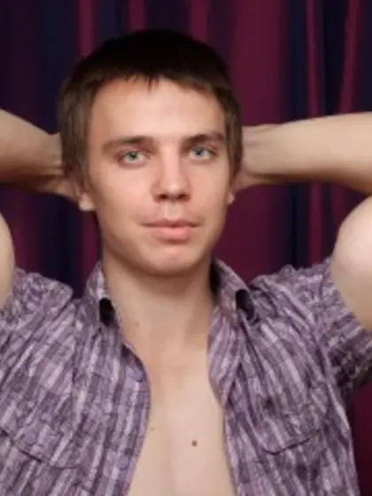 Brunette Young Man Angel Oil.