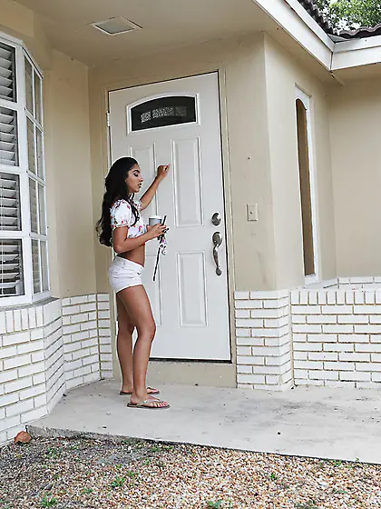 Sexy looking Latina teen and a freaky MILF opt for a threesome