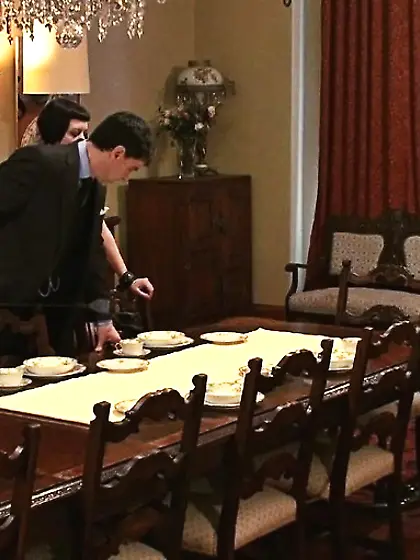 Submissives set table stage