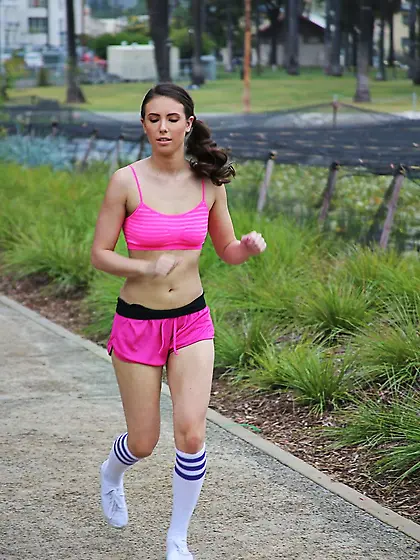 Brunette interracial feet worship