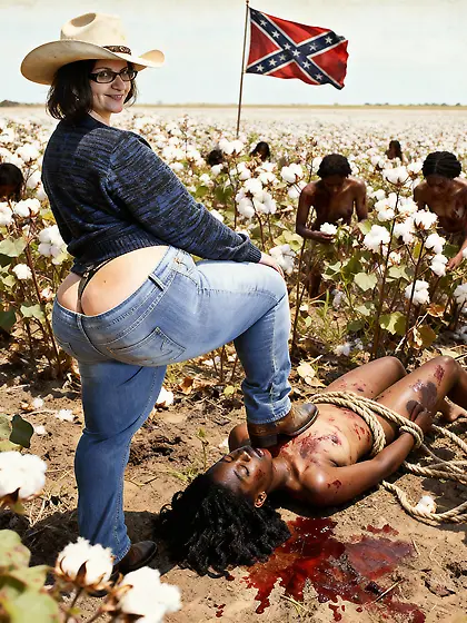 Confederate BBW Steps On Nigger