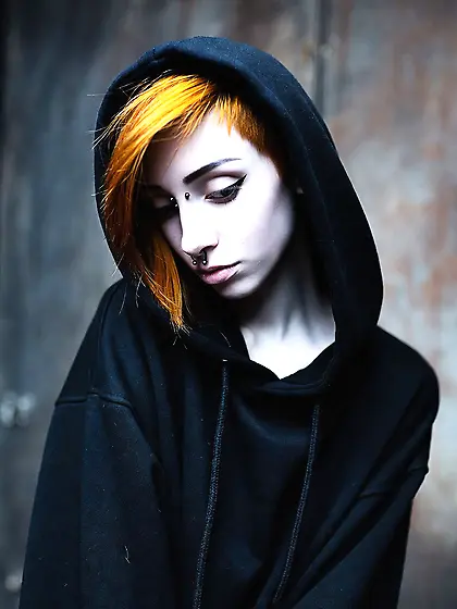 Emo goth young teen girl