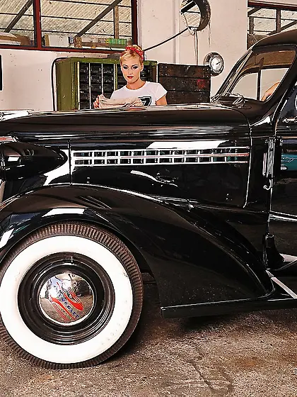 Sandy brought her automobile