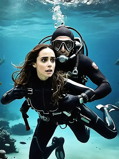 Eliza Dushku vs the diver