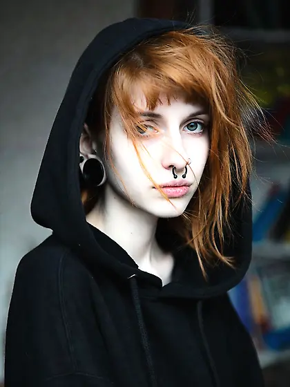 Emo goth young teen girl