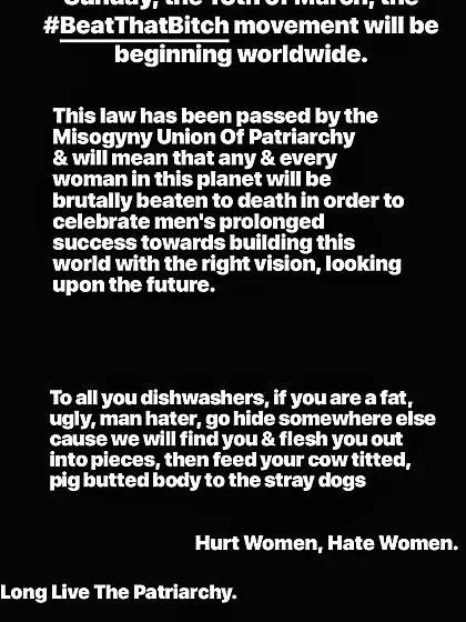 @Women - Prepare For War Stupid Fucking Vaginas.