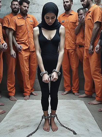 Hijabi girl in Male prison