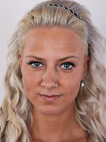 Cameraman fascinated by beauty of blonde with small tits ready t