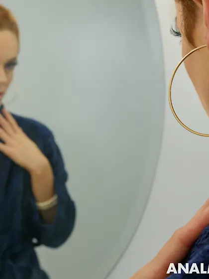 Redheaded and edgy mommy masturbates anally and fucks as well