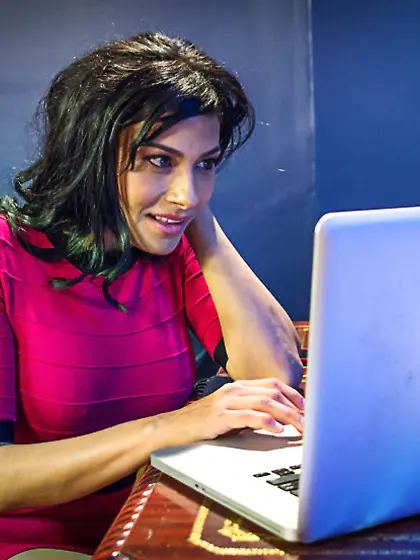 Chick watching porn masturbating