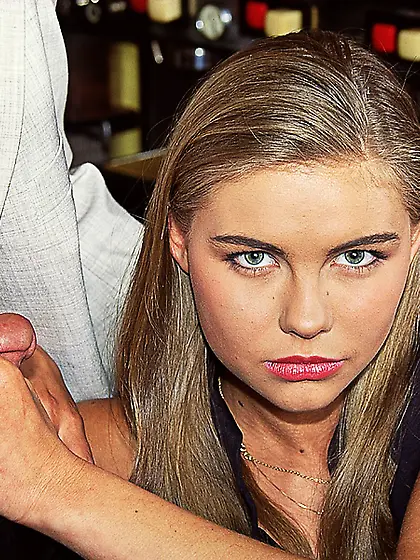 Lovely blonde babe smoking