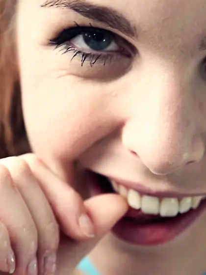 Hot redhead teen blue