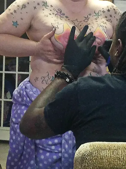 Ridiculous tattooed slut wife
