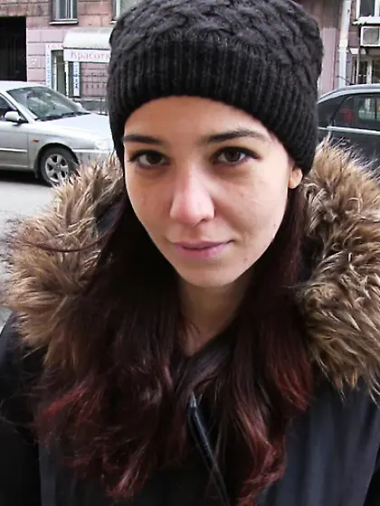 Slender brunette darling shows