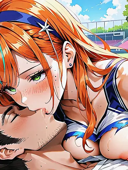 Busty Redhead Cheerleader Gets All Holes Filled