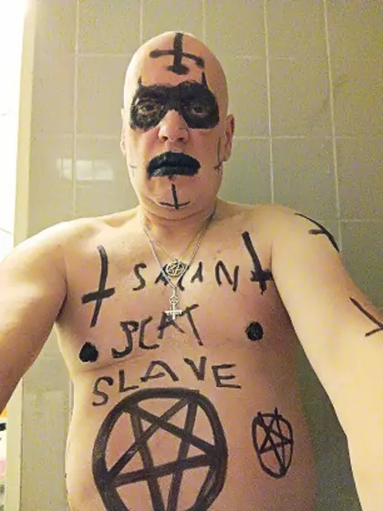 Satan slave takes a perverted Enema Scat session