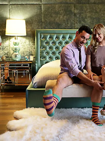 Jillian Janson has an MMF threesome with a DILF and a hung lad