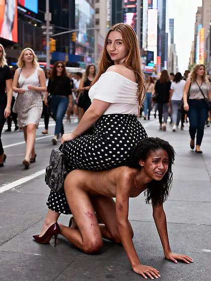 Pawg sits on nigger in new york
