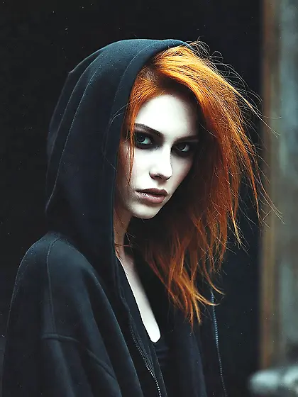 Emo goth young teen girl