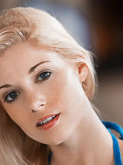 Innocent blonde angel blue
