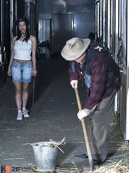 Foolish brunett teenager gets drilled by old dude