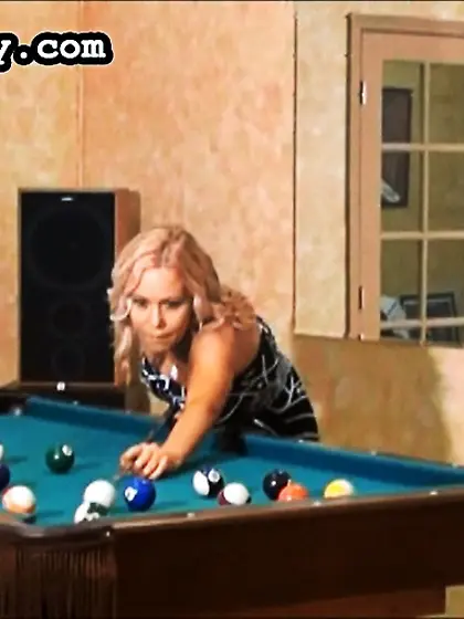 Blondes playing game pool