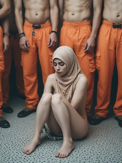 Hijabi girl in Male prison