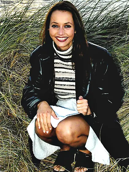 Busty brunette gal Vladka Kopalova spreads her legs and shows he