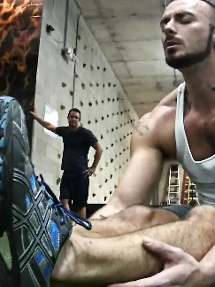 Athletic guys feeling satisfied