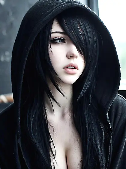 Emo goth young teen girl