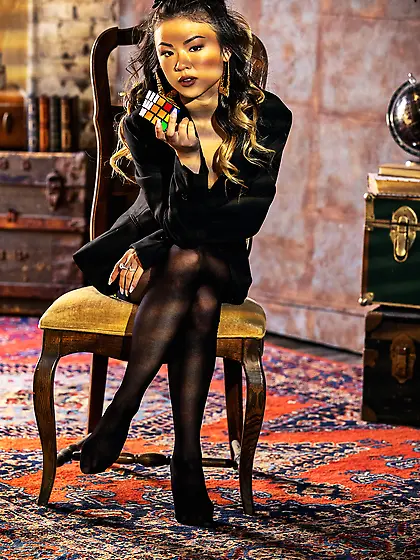 Lulu Chu posing passionately on camera