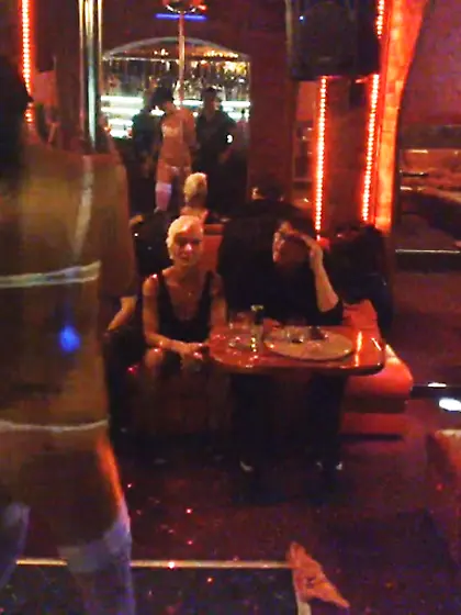 Nasty relaxed girls queuing