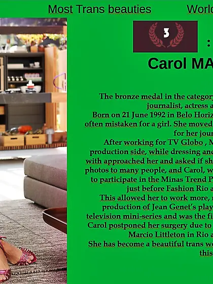 3th World of entertainment category : Carol MARRA