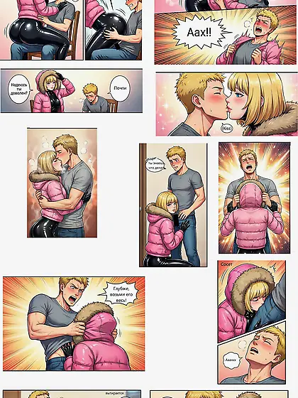 comics puffy jacket,  winter suit,  fetish