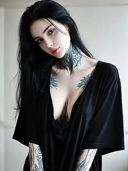 Emo goth young teen girl