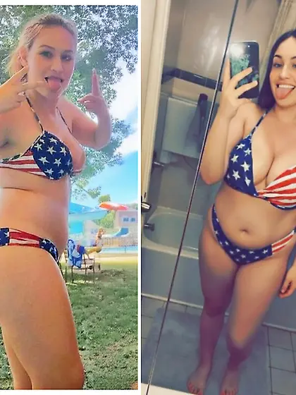 Flag Bikini,  then and now
