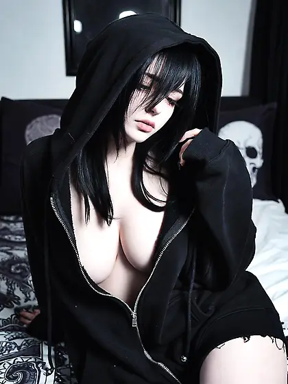 Emo goth young teen girl