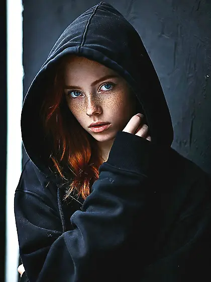 Emo goth young teen girl