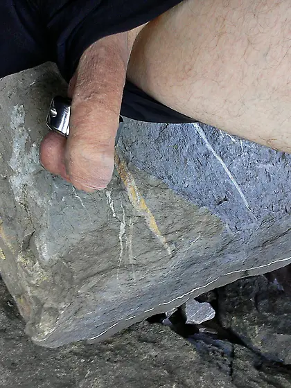 Balls sticking out of shorts