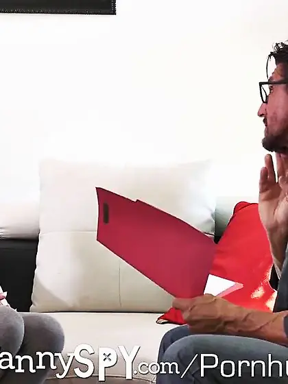 Slutty young babe seduced and fucked in threesome