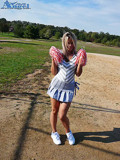 Ann Angel takes her hot mini skirt before the camera and shows u