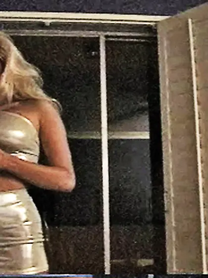 Passionate blonde lady smokes