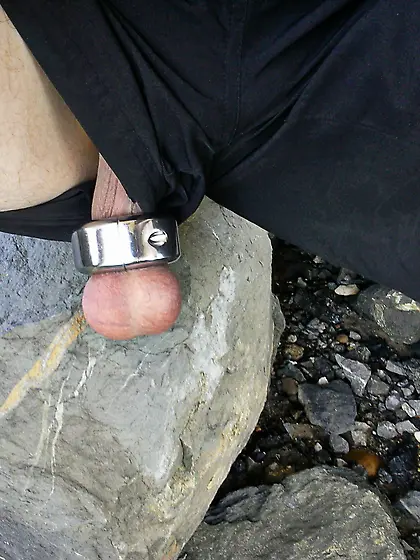 Balls sticking out of shorts