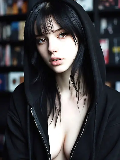 Emo goth young teen girl