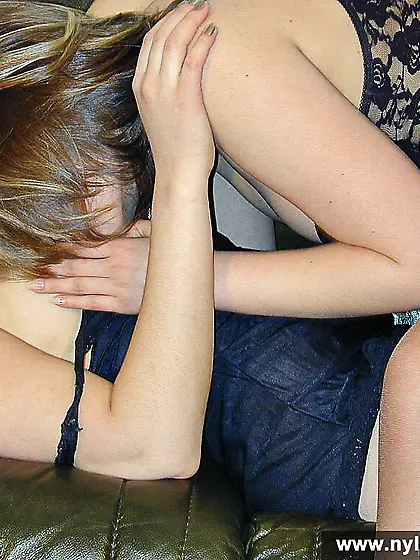 Pantyhose lesbians cunnilingus in ripped pantyhose