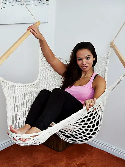 Girl horny hammock decides