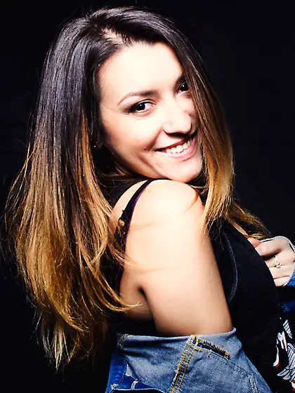 White girl brown hair