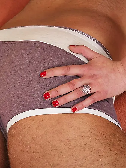 Short-haired MILF blonde gets fucked by her bald-headed lover