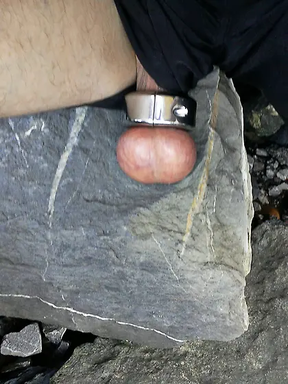 Balls sticking out of shorts