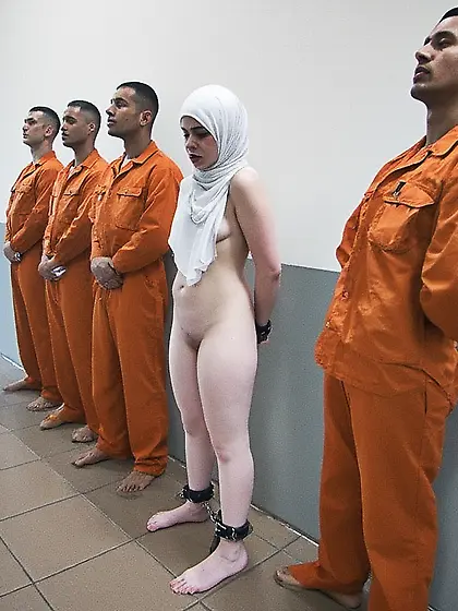 Hijabi girl in Male prison